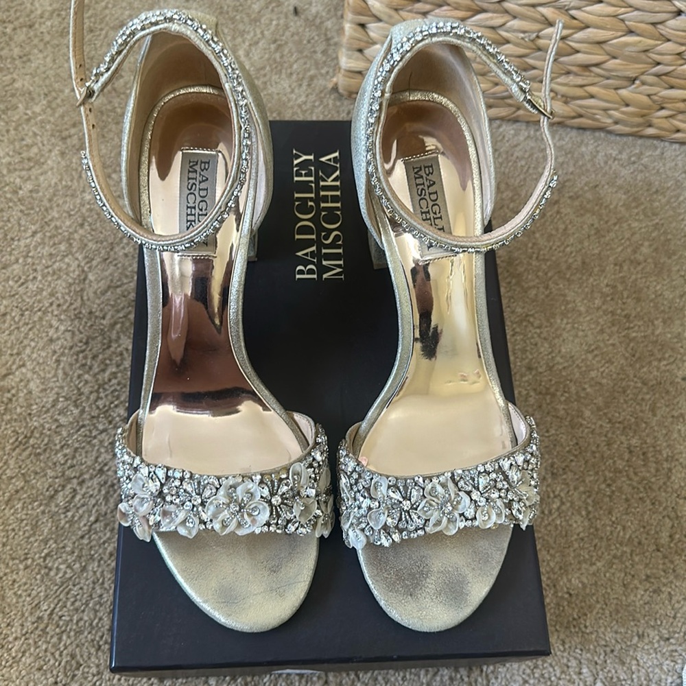 Badgley Mischka Finesse Embellished Ankle Strap Sandal